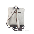 Mochila multifuncional de algodón y lino para viajes al aire libre